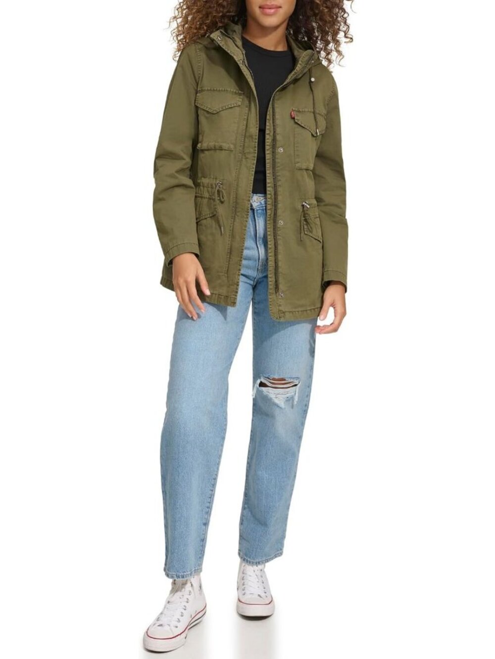 Stylish Women's Military Jacket with Four Pockets and Hood - Perfect for Fall!